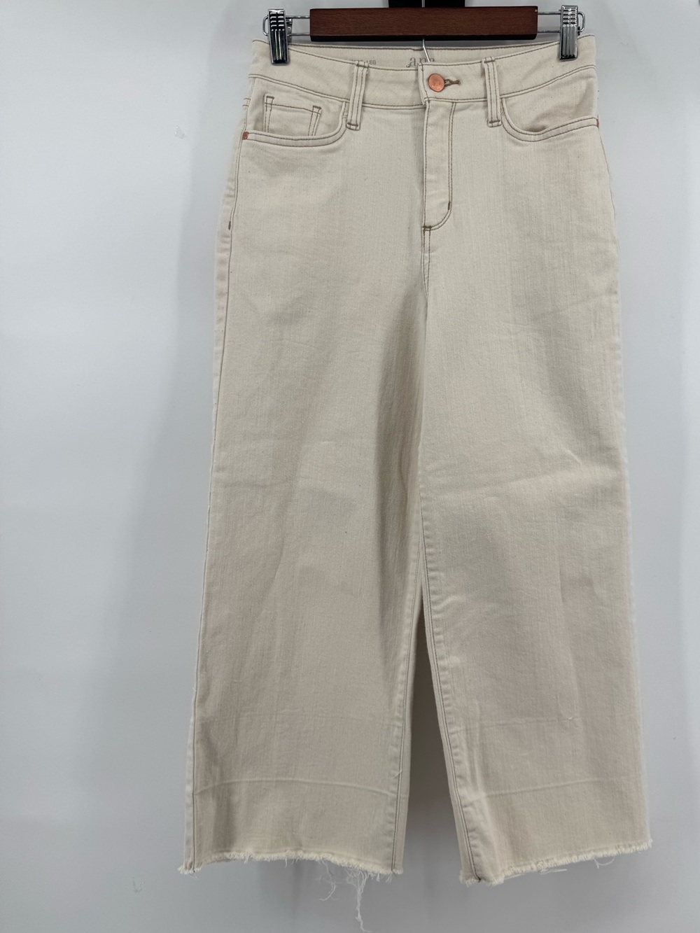 a.n.a  Wide Leg Crop Cream Beige Women's Straight-Leg Jeans Women's Size 4